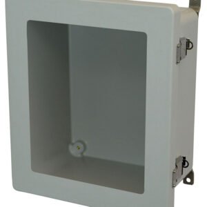 Allied Moulded AM1648LW 16x14x8 NEMA 4X Fiberglass Enclosure with Quick-Release Latch Hinged Cover with Window
