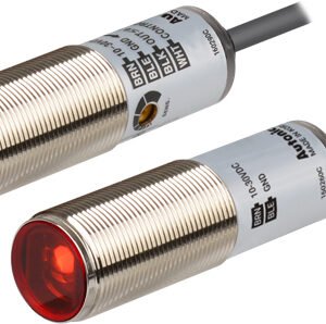 Autonics BRQM20M-TDTA Cylindrical Photoelectric Sensor, Through-Beam Type, 20m Sensing Distance