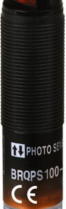 Autonics BRQPS100-DDTA-C Cylindrical Photoelectric Sensor, Diffuse Reflective Type, 100mm Sensing Distance, Connector Type