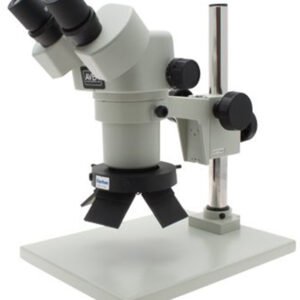 Aven Tools 26800B-223-SPZ - Stereo Zoom Binocular Microscope (6.75x-50x) on Post Stand with OLED Ring Light