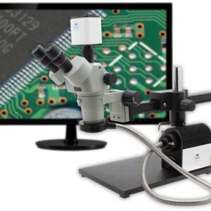 Aven Tools 26800B-373-13-PRO - Stereo Zoom Trinocular Microscope SPZHT-135 (21x-135x) on Ultra Glide Boom Stand, FOI with Mighty Cam Pro