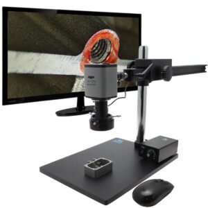 Aven Tools 26800B-ES1 - Digital Microscope Mighty Cam ES (3x-43x) with Ultra-Glide Stand, Macro Zoom Lens, LED Ring Light and 22-inch HD Monitor