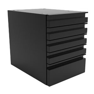 Production Basics 8843 - Suspended Drawer Unit, 3" Drawers (4), 6" Drawer (1), w/Mounting Kit (Black)