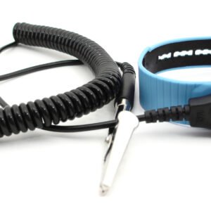 Botron B9606 - Blue Thermoplastic Wrist Strap Set with 6’ Coil Cord and 1/8" Snap