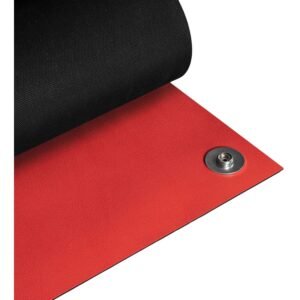 Botron B30250 - Table Mat Kit, Dissipative, 2' x 50' Size, 3 Layers, 3/8" Snap, 10' Cord, Red Color