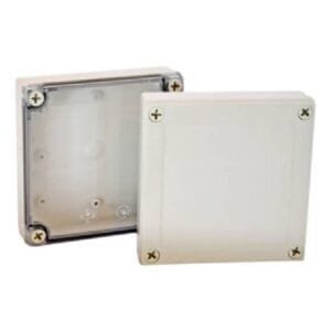 Bud Industries PIP-11772-F - Fiberglass Box w/Captive Screws and Opaque Cover, 7.09 x 7.09 x 2.95 in.