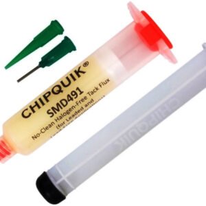 Chip Quik SMD491 - No-Clean Halogen-Free Tack Flux in a 10cc Syringe with Plunger & Tip