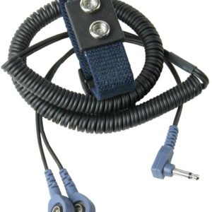 DESCO 19860 - Dual-Wire Fabric Wrist Strap with 6ft Coil Cord, 7mm Snaps