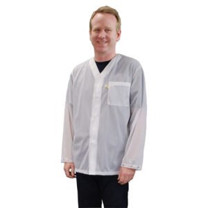 Desco 04655 - Trustat Jacket with Snaps, 1 Pocket, No Collar, White, 2X-Large