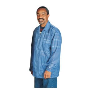 Desco 73743 - Blue Unisex ESD-Shielding Jacket with Snap Cuffs, 5X-Large