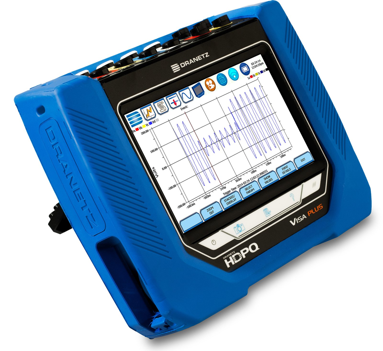 Dranetz_HDPQ_Visa_Plus_Power_Quality_Analyzer_Left_Angle_Side_View