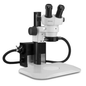 Scienscope ELZ-PK2-AN - Binocular Microscope with Stand, LED Fiber Optic Illuminator and Ring Light