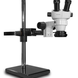 Scienscope ELZ-PK5-R3E - Binocular Microscope with Gliding Arm Boom Stand and LED Ring Light