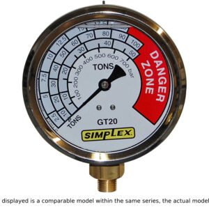 Enerpac GT30 - Analog Tonnage Gauge for use w/30, 50, & 100 Tons Cylinders, 4" Face