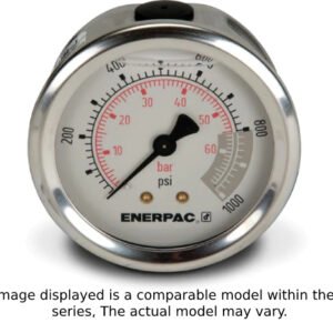 Enerpac 1531R - Hydraulic Pressure Gauge, 1.5" Face, Rear Mount, 1,000 Maximum psi