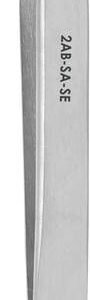 Excelta 2AB-SA-SE - Tweezers, 43-Deg Curved Flat Round Points, 1-Star