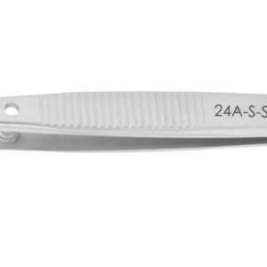 Excelta 24A-S-SE - Tweezers, Curved Strong Point, Stainless Steel, 4.5", Serrated