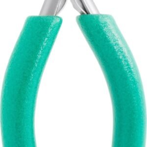 Excelta 2644S - Ergonomic Grips Chain Nose Pliers, S-Shape, 6.25" OAL, Small Head