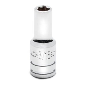 GEARWRENCH 80115S-06 - SAE Socket, 1/4" Drive, 6 Point, Mid Length, 3/16, Alloy Steel, Carded