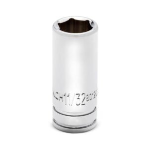 GEARWRENCH 80120S-06 - SAE Socket, 1/4" Drive, 6 Point, Mid Length, 11/32, Alloy Steel, Carded