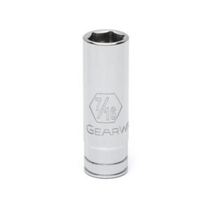 GEARWRENCH 80122D - SAE Socket, 1/4" Drive, 6 Point, Deep, 7/16, Alloy Steel, Carded