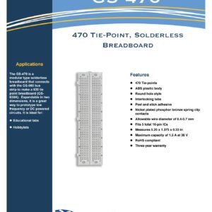 Global Specialties GS-470 - Solderless Breadboard, 470 Tie-Points