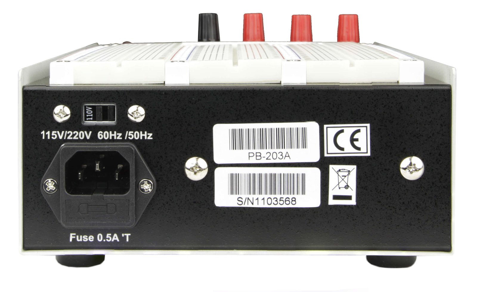 Global_Specialties_PB-203A_-_Triple_Output_Powered_Breadboard_Bottom_View