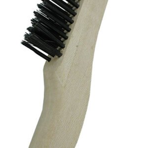 Gordon Brush 444CS - Carbon Steel Wire & Wood Shoe Handle Scratch Brush, 4 x 16 Row, 0.013" Dia