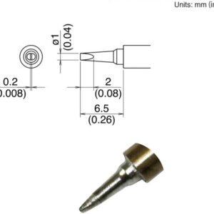 Hakko T30-D1 - T30 Series Soldering Tip; Chisel, 1 x 6.5mm