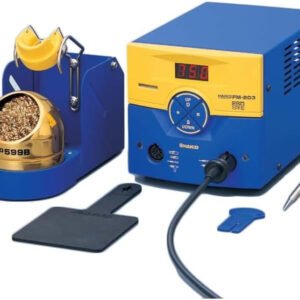 Hakko FM-203 - Package with Station, FM-2027 Iron and T15-B2/T15-D08 Tips, Blue/Orange Sleeves