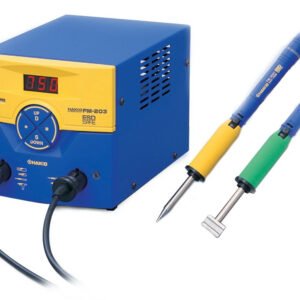 Hakko FM203-DP - Package with Station, Two FM-2027 Irons and T15-B2/T15-D08 Tips, Blue/Orange Sleeves