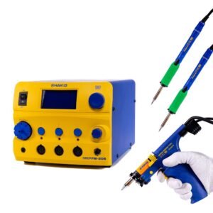 Hakko FM206-DSS 3-Port Rework Station, with FM-2024 Desoldering Tool, FM-2027 Soldering Iron (x2)