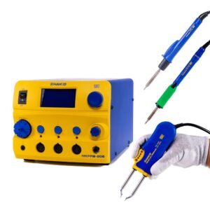 Hakko FM206-STA 3-Port Rework Station, with FM-2027 Iron, FM-2022 Tweezer, FM-2029 Hot Air Pencil