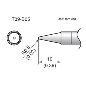 Hakko T39-B05 - Conical Tip; R0.5 x 10mm