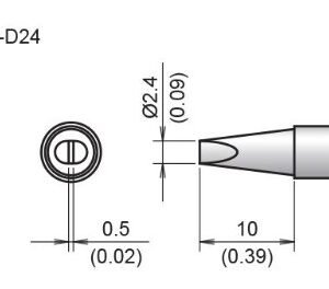 Hakko T39-D24 - Chisel Tip; 2.4 x 10mm