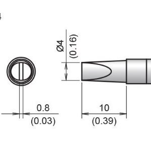 Hakko T39-D4 - Chisel Tip; 4 x 10mm