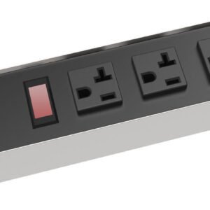 Hammond 1589H6G1 20A H.D. 6 Outlet Strip with Switch - Black