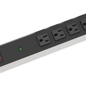Hammond 1584H6B1S - 15 Amp Heavy Duty Surge Strip; 6 Outlets, 15ft Cord, Non Rotated Outlet