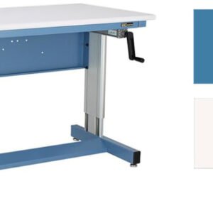 IAC Industries QS-1005802-D 930 Series Height Adjustable Workstation, 30"D x 60"L, Sky Blue, Standard Version
