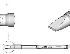 JBC C245755 - Cartridge Chisel 4mm x 0.8mm HT