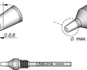 JBC C560014 - Through-hole Desoldering Tip Ø 0.8