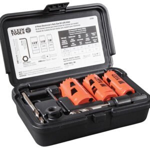 Klein Tools 32905 3-Piece Electrician''s Hole Saw Kit with Arbor