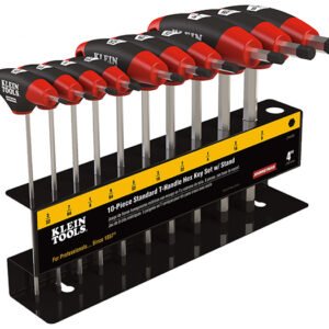 Klein Tools JTH410E - SAE T-Handle Hex Key Set, Stand, 4-Inch, 10-Piece