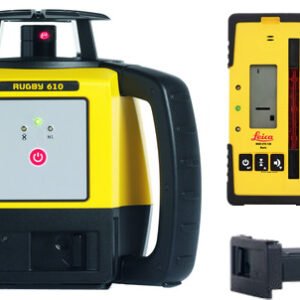 Leica Rugby 610 - Rotating Laser, Rod Eye 120 Receiver, and A-600 Li-ion Battery Pack (Catalog 6011149)