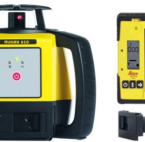 Leica Rugby 610 - Rotating Laser, Rod Eye 140, and A-600 Li-ion Battery Pack (Catalog 6008613)