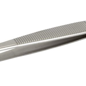 Lindstrom 578-SA - Stainless Steel Component Positioning Tweezers Style 578 w/Serrated Handles & Grooved Tips, 4.75"