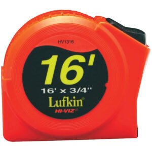 Crescent Lufkin PHV1316N - Measuring Tape, P1000 Series, Power Return, Yellow Clad, Hi-Viz, Orange, 3/4in x 16ft