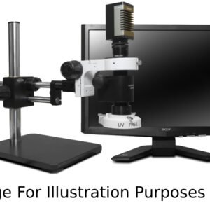 Scienscope MZ7A-PK5D-4KSC-E2DAF - MZ7A Horizontal Micro-Zoom Video Zoom Optics On Dual Arm Boom Stand w/ Diffused Quadrant Compact LED Ring Light