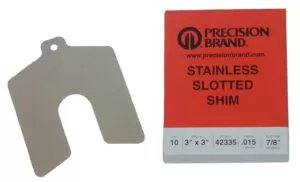 Precision Brand 42900 - Size A 2″ x 2″ Stainless Steel Slotted Shim, 260 Piece Full Asst