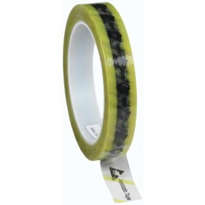 Protektive Pak 46914 - Wescorp ESD Tapes, Clear Yellow Stripe, 3/4 in x 72 Yds, 3 in Core
